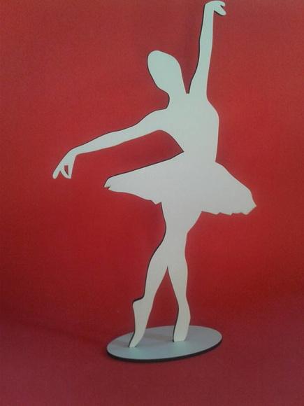 Bailarina 25cm com Base em Mdfbranca