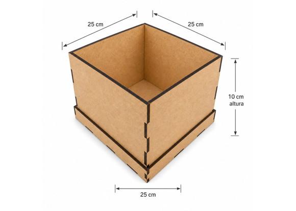 Caixa mdf 25x25 para Cesta de Café da Manhã Dia dos Namorado