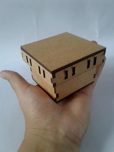 Caixa mdf 6x6 C/passa Fita.
