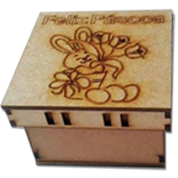 Caixinha 8x8 mdf Feliz Páscoa