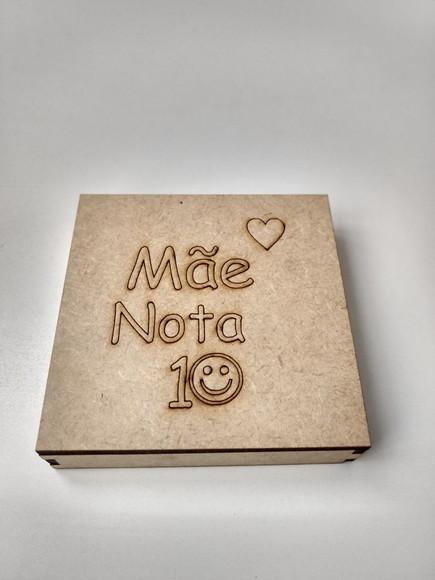 Caixinha 8x8 mdf Mãe Nota 10