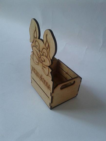 Caixote Coelho Páscoa 10cm.