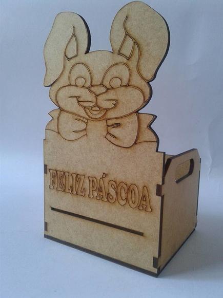 Caixote Coelho Páscoa 10cm.