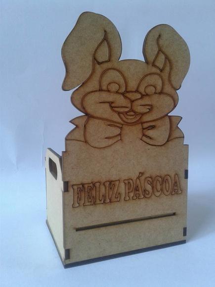 Caixote Coelho Páscoa 10cm.