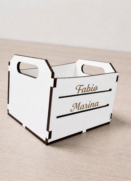 Caixote de Feira 10cm Branco Gravação Gratis!