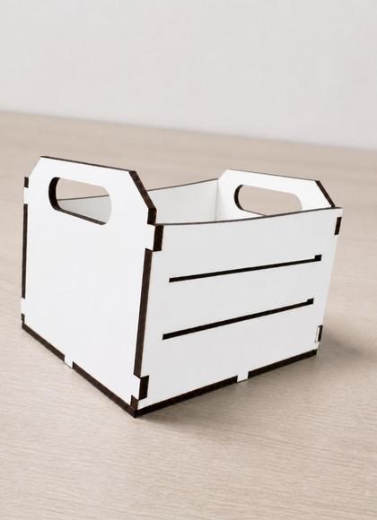 Caixote de Feira 10cm Branco Gravação Gratis!