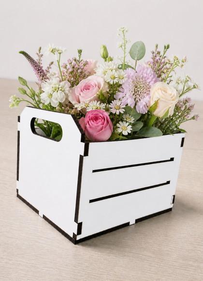 Caixote de Feira 10cm Branco Gravação Gratis!