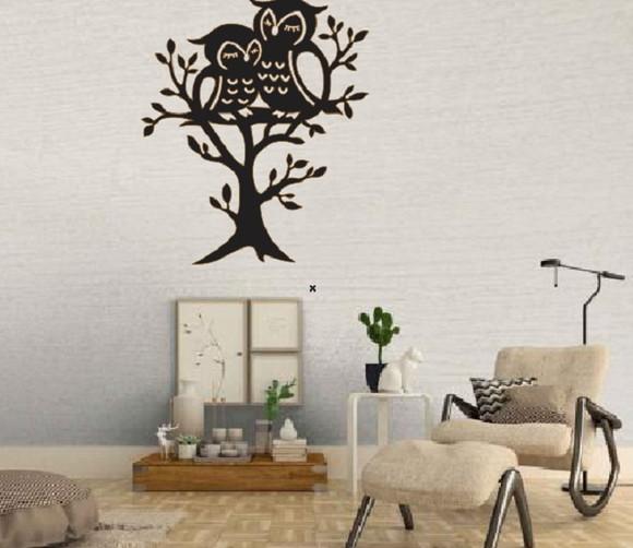 Coruja em mdf para decoração de ambiente quarto sala 50 cm
