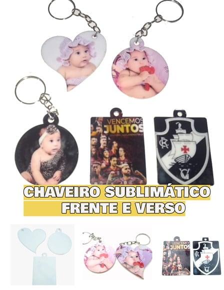 Kit 50 Chaveiros para Sublimar Frente e Verso