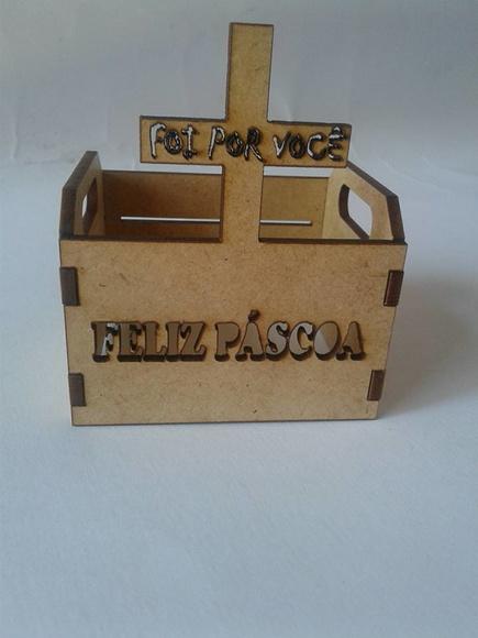 Mini Caixote Feliz Páscoa 5 Cm.