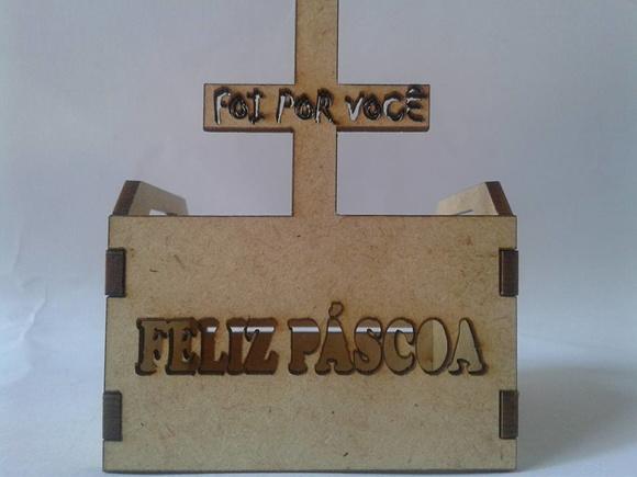 Mini Caixote Feliz Páscoa 5 Cm.