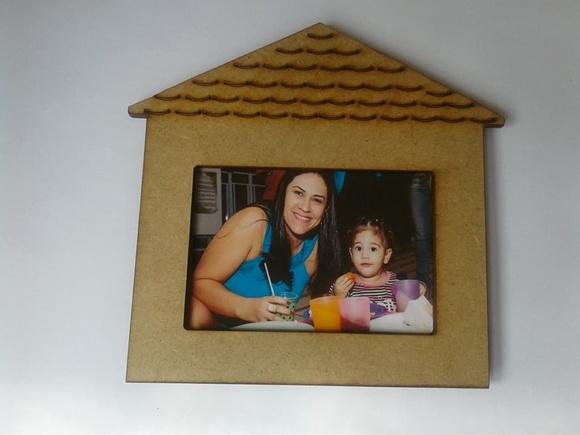 Mini Porta Retrato Casinha mdf