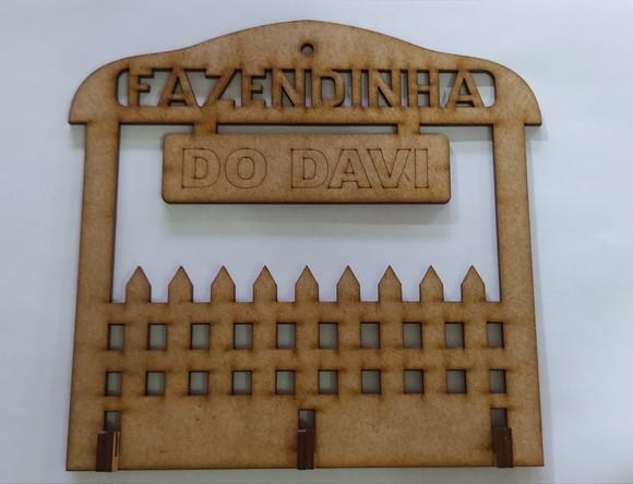 PORTA CHAVES FAZENDINHA COM NOME * GRAVAÇÃO GRÁTIS*