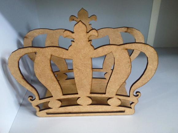 Porta Guardanapo Coroa mdf Cru