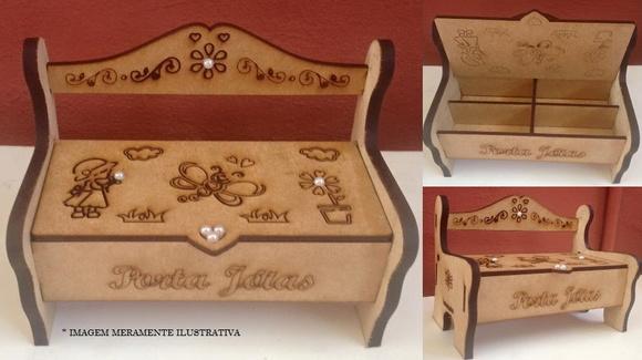 Porta Jóia Banquinho mdf Cru C/divisória