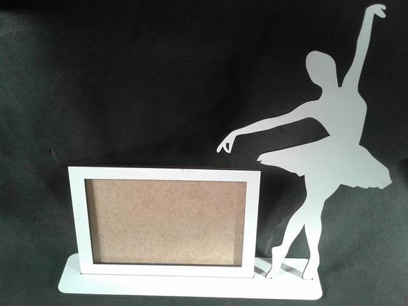 Porta Retrato Bailarina em mdf Branco