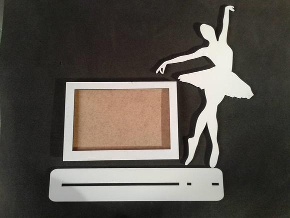 Porta Retrato Bailarina em mdf Branco