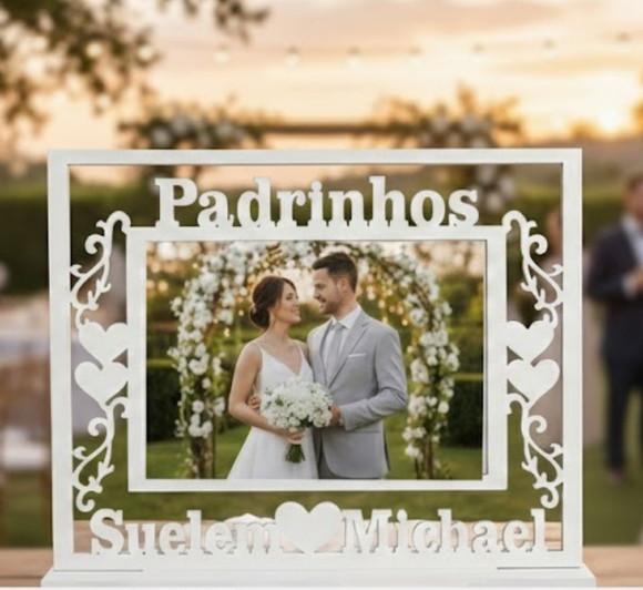 Porta Retrato Casamento Padrinhos Brinde Lembrancinha