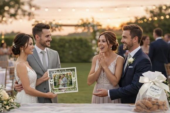 Porta Retrato Casamento Padrinhos Brinde Lembrancinha