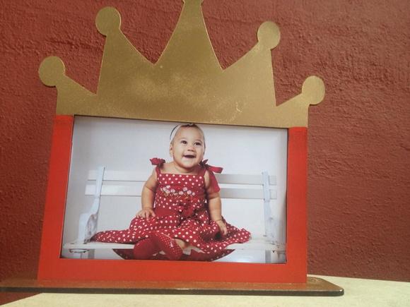 Porta Retrato mdf -coroa(grátis Inicial)