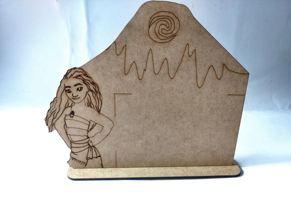 Porta Retrato Moana em mdf para Lembrancinha de Anivsersário