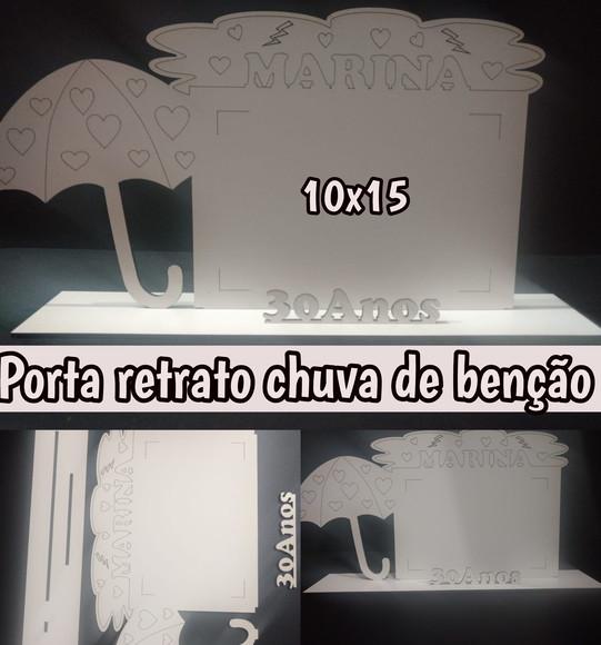 Porta retrato nuvem chuva benção amor coração lembrancinha