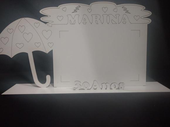 Porta retrato nuvem chuva benção amor coração lembrancinha