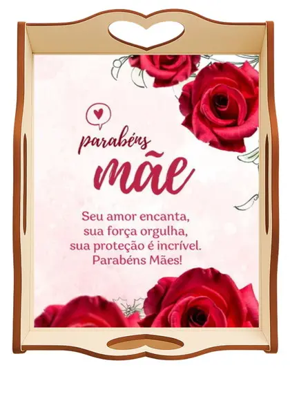 10 Bandeja Dia das Mães em mdf Sublimado.