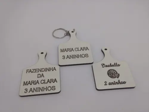 50 Chaveiro Branco Tabua de Carne- Grátis Gravação