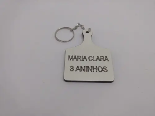 50 Chaveiro Branco Tabua de Carne- Grátis Gravação