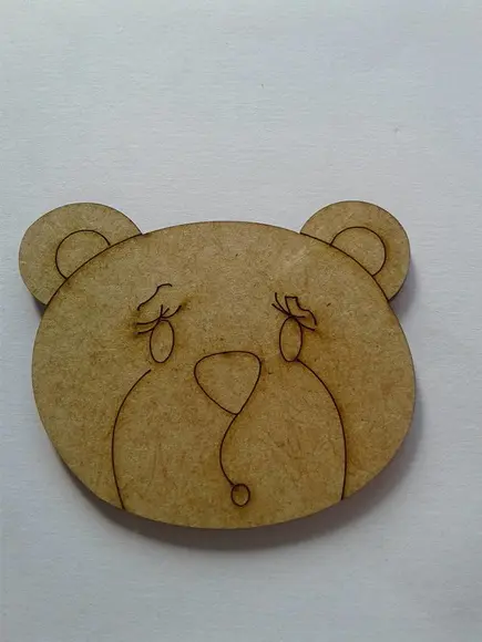 APLIQUE CABEÇA URSO MDF 7cm.