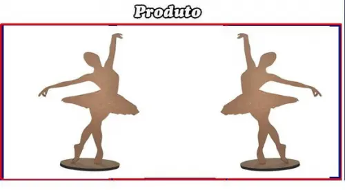 Bailarina 25cm com Base em mdf