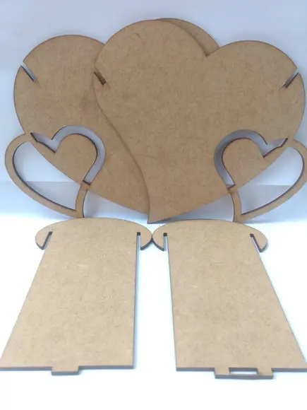 Cachepo Coração Centro de Mesa em mdf