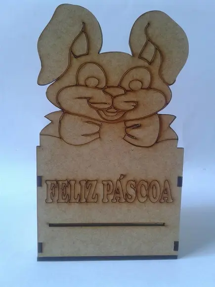 Caixote Coelho Páscoa 10cm.