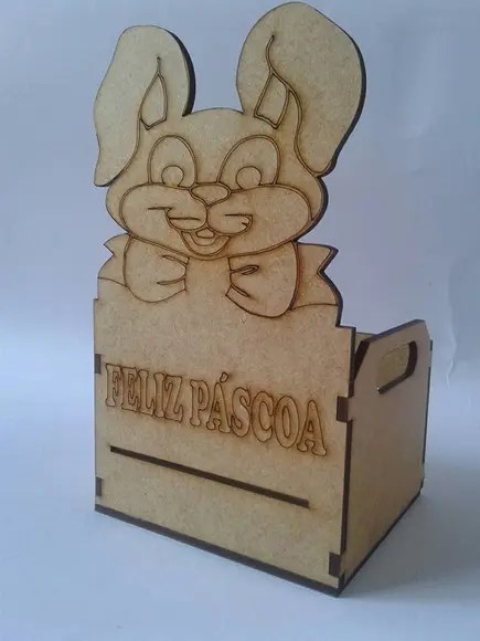 Caixote Coelho Páscoa 10cm.