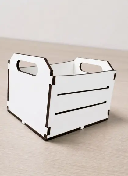 Caixote de Feira 10cm Branco Gravação Gratis!