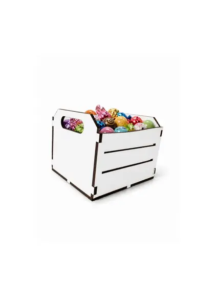 Caixote de Feira 10cm Branco Gravação Gratis!