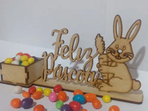 Feliz Páscoa com Caixinha mdf