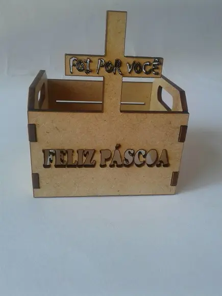 Mini Caixote Feliz Páscoa 5 Cm.