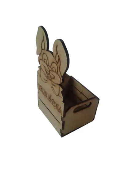 Mini Caixote Coelho Páscoa 5 Cm.
