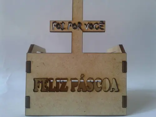 Mini Caixote Feliz Páscoa 5 Cm.