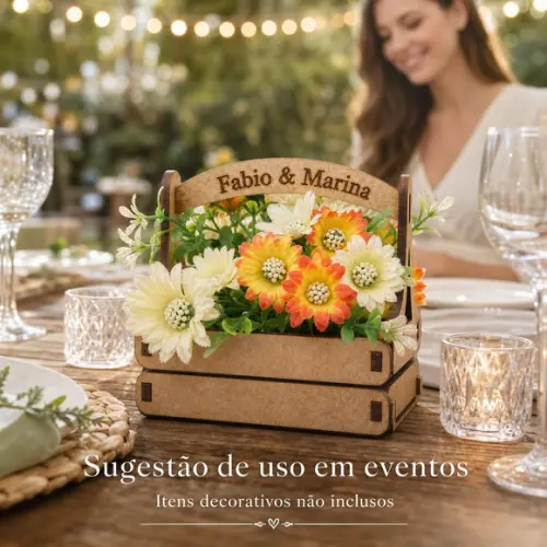 Mini Caixote mdf com Alça para Lembrancinha Festa Decoração