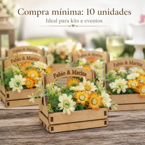 Mini Caixote mdf com Alça para Lembrancinha Festa Decoração