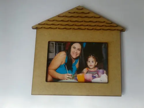 Mini Porta Retrato Casinha mdf
