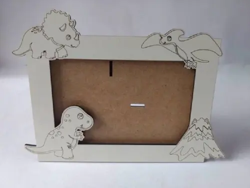 Mini Porta Retrato Dinossauro mdf Branco