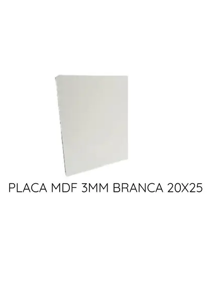 Placa Quadros Chapa mdf Branco 3mm 20x25 .