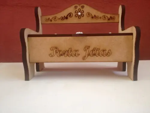 Porta Jóia Banquinho mdf Cru C/divisória
