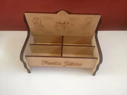 Porta Jóia Banquinho mdf Cru C/divisória
