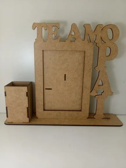 Porta Retrato c/ Porta Caneta " Te Amo Pai"