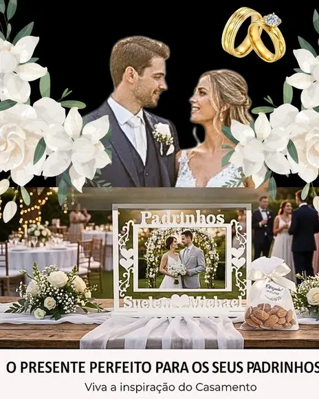 Porta Retrato Casamento Padrinhos Brinde Lembrancinha
